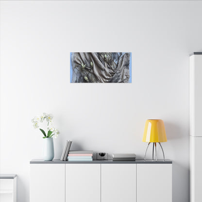 Japandi Silk Drape in Moonlight | Texture Canvas Art