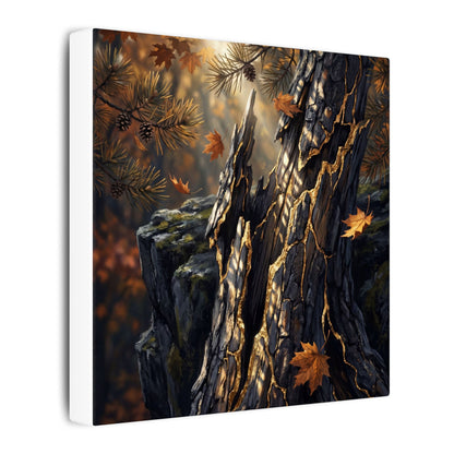 Pine Tree Autumn Canvas Art | Kintsugi Beautiful Design