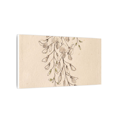 Japandi Wisteria in Golden Hour | Minimal Line Canvas Art