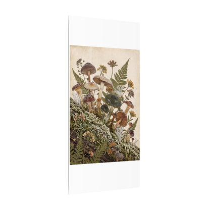 Winter Wild Mushrooms Herbarium Canvas Art | Enchanting Decor