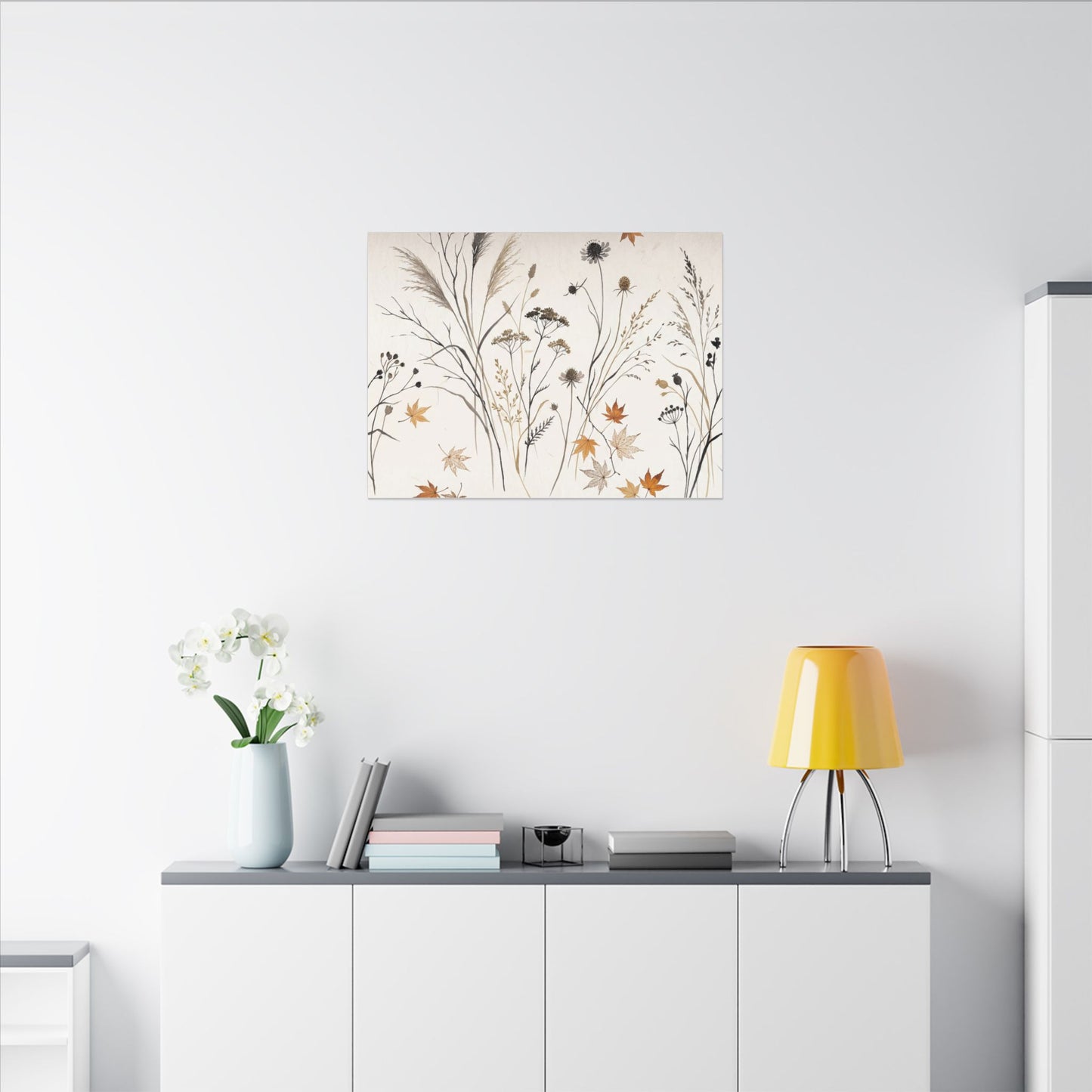 Dawn Dried Flowers Canvas Art - Japandi Kanso