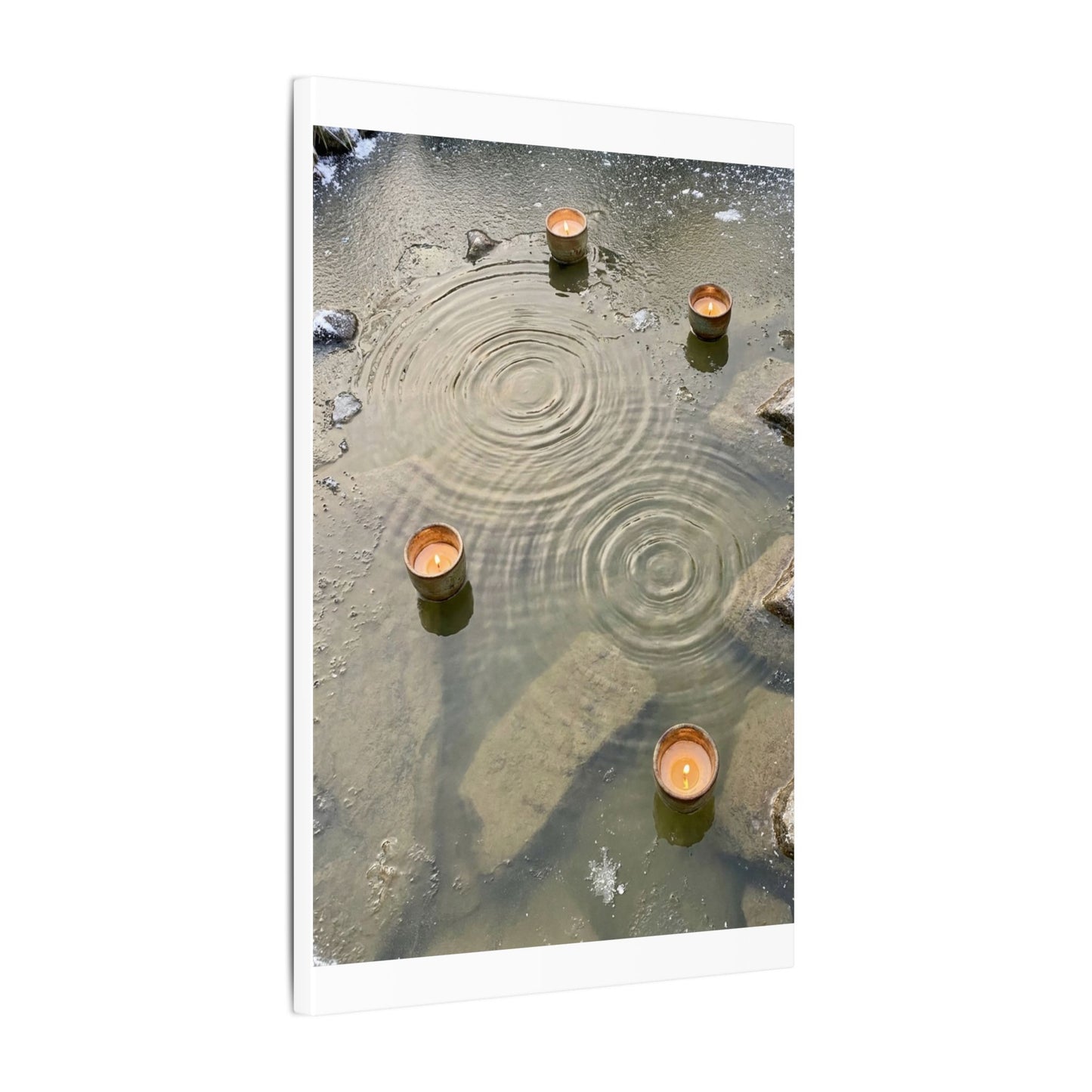 Water Ripple Canvas Art | Winter Japandi Japanese Pattern Art