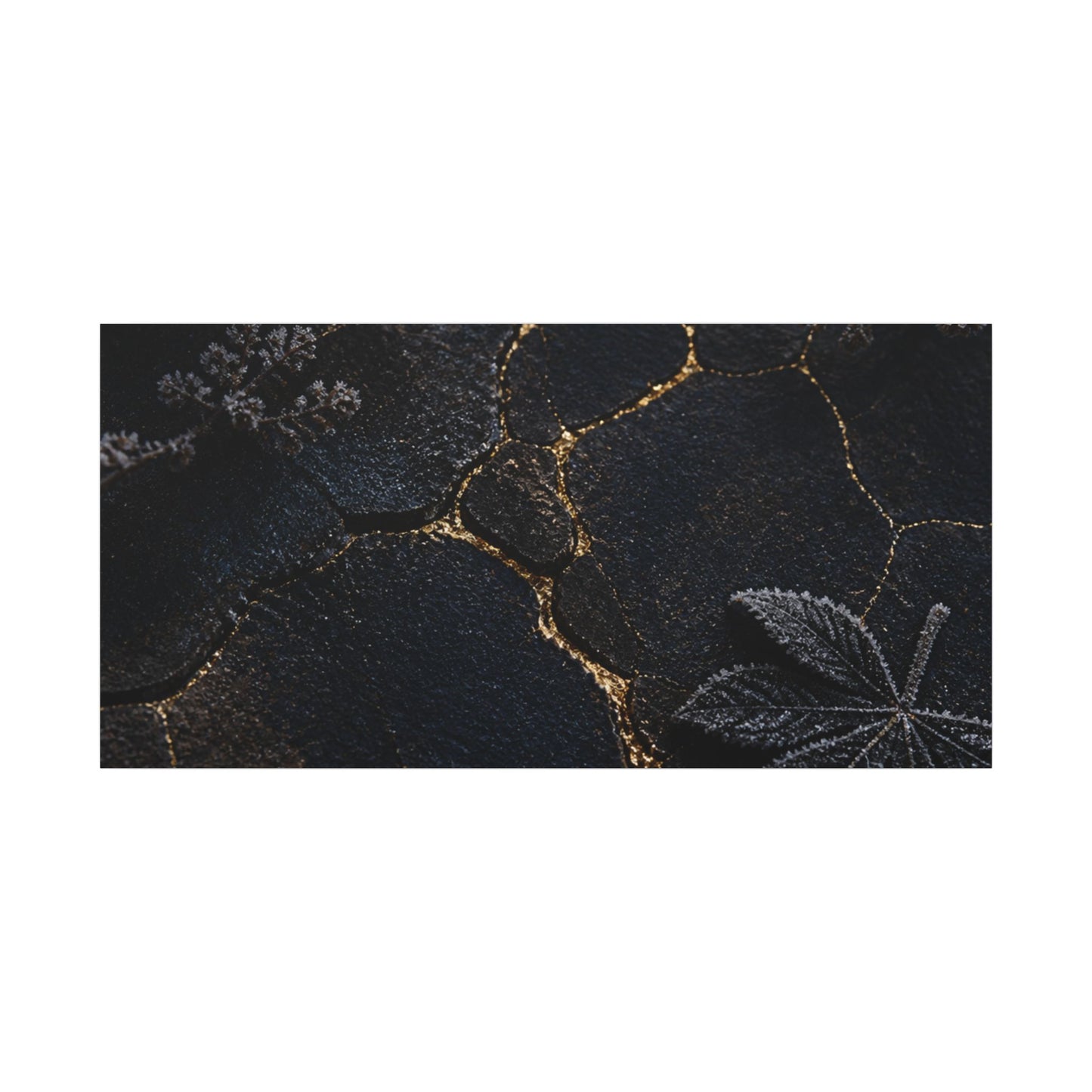 Candlelight Cracked Earth Canvas Art - Dark Japandi Ma
