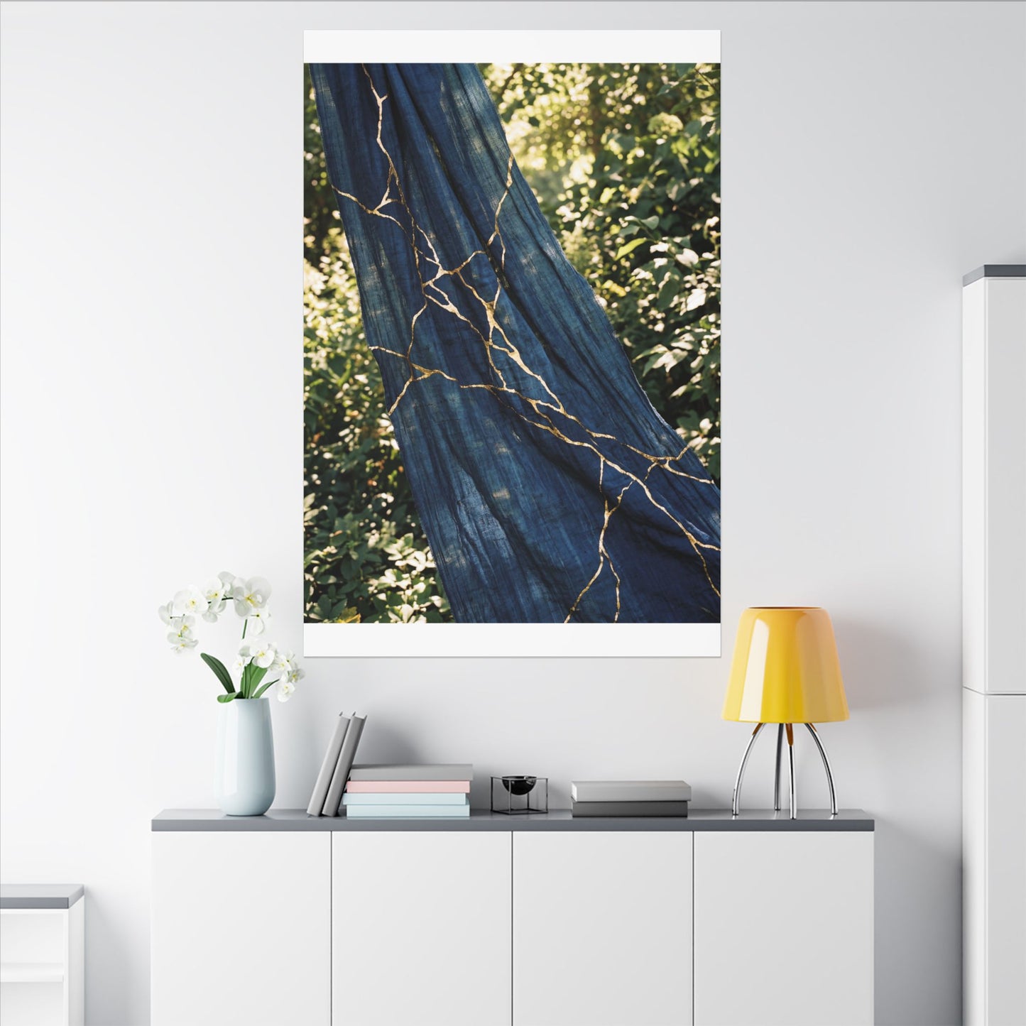 Resilient Silk Drape Canvas Art - Gold Repair Kintsugi