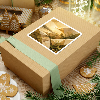 Japandi Paper Fold in Golden Hour | Watercolor Sticker