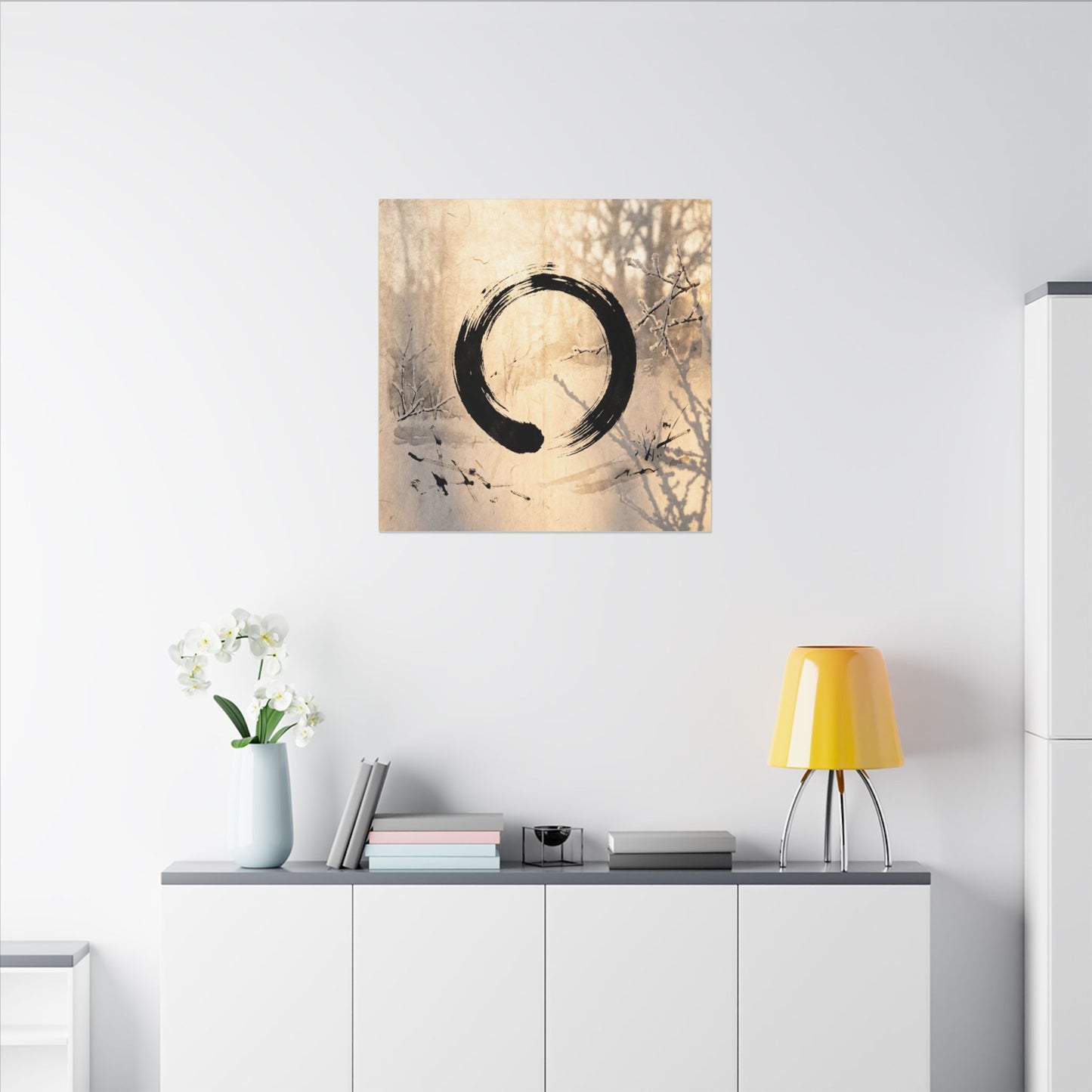 Shoji Screen Enso Canvas Art | Contemplative Zen Art