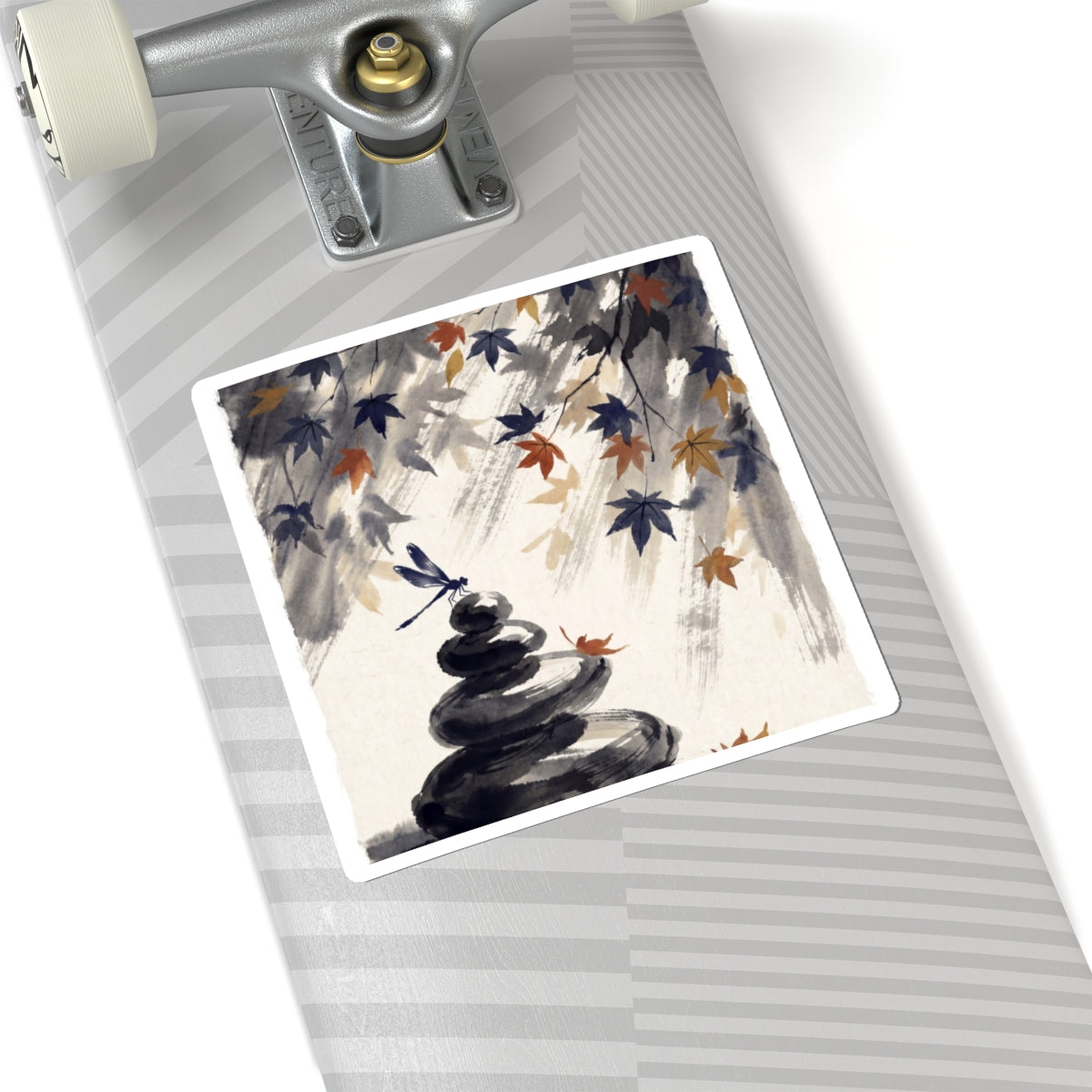 Zen River Stones in Dappled | Sumi E Sticker