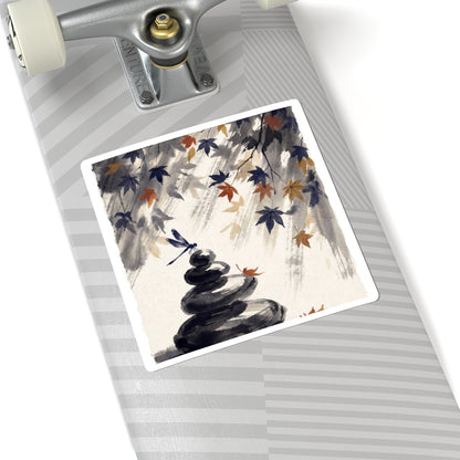 Zen River Stones in Dappled | Sumi E Sticker