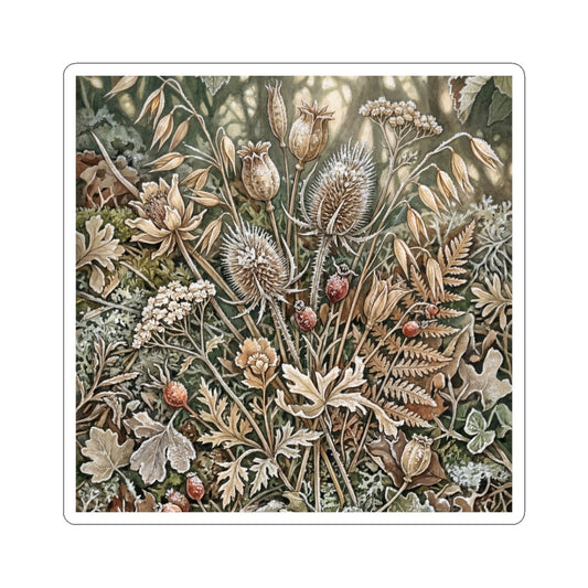 Dried Flowers Winter Sticker | Cottagecore Earthy Design Art Print