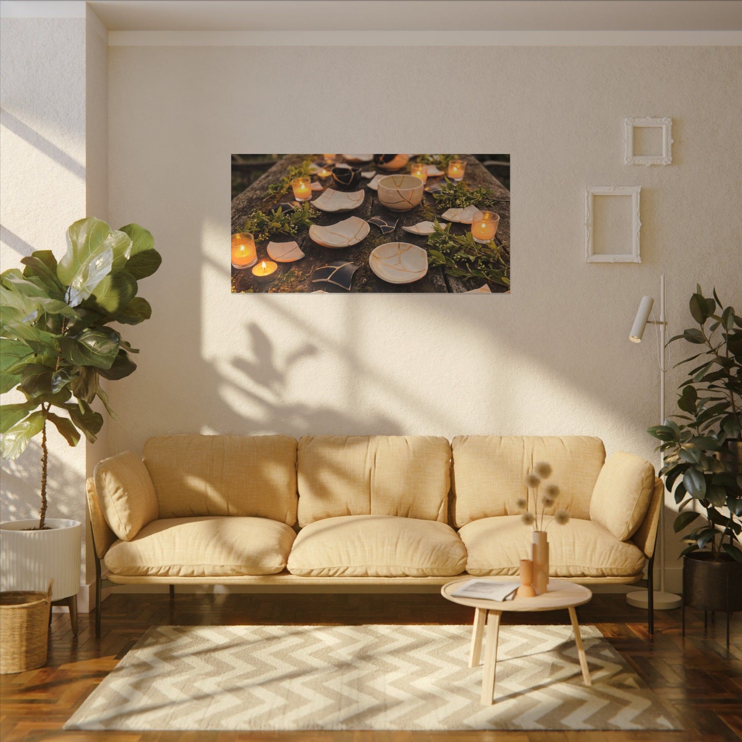 Broken Pottery Spring Canvas Art | Kintsugi Beautiful Design