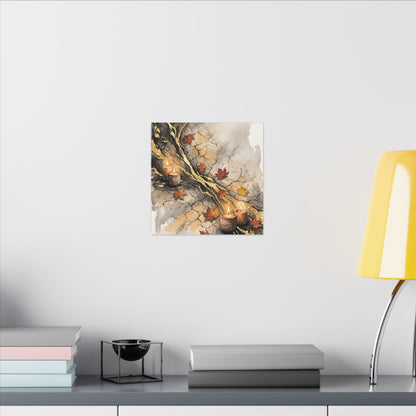 Cracked Earth Autumn Canvas Art | Japandi Warm Design
