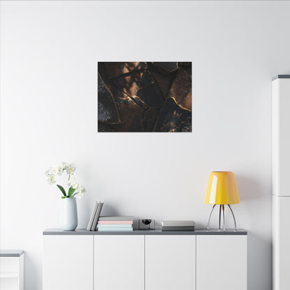 Fukinsei Broken Pottery Canvas Art - Dark Japandi Dark Texture
