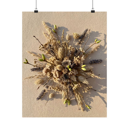 Dried Flowers Spring Wall Art Print | Japandi Neutral Design