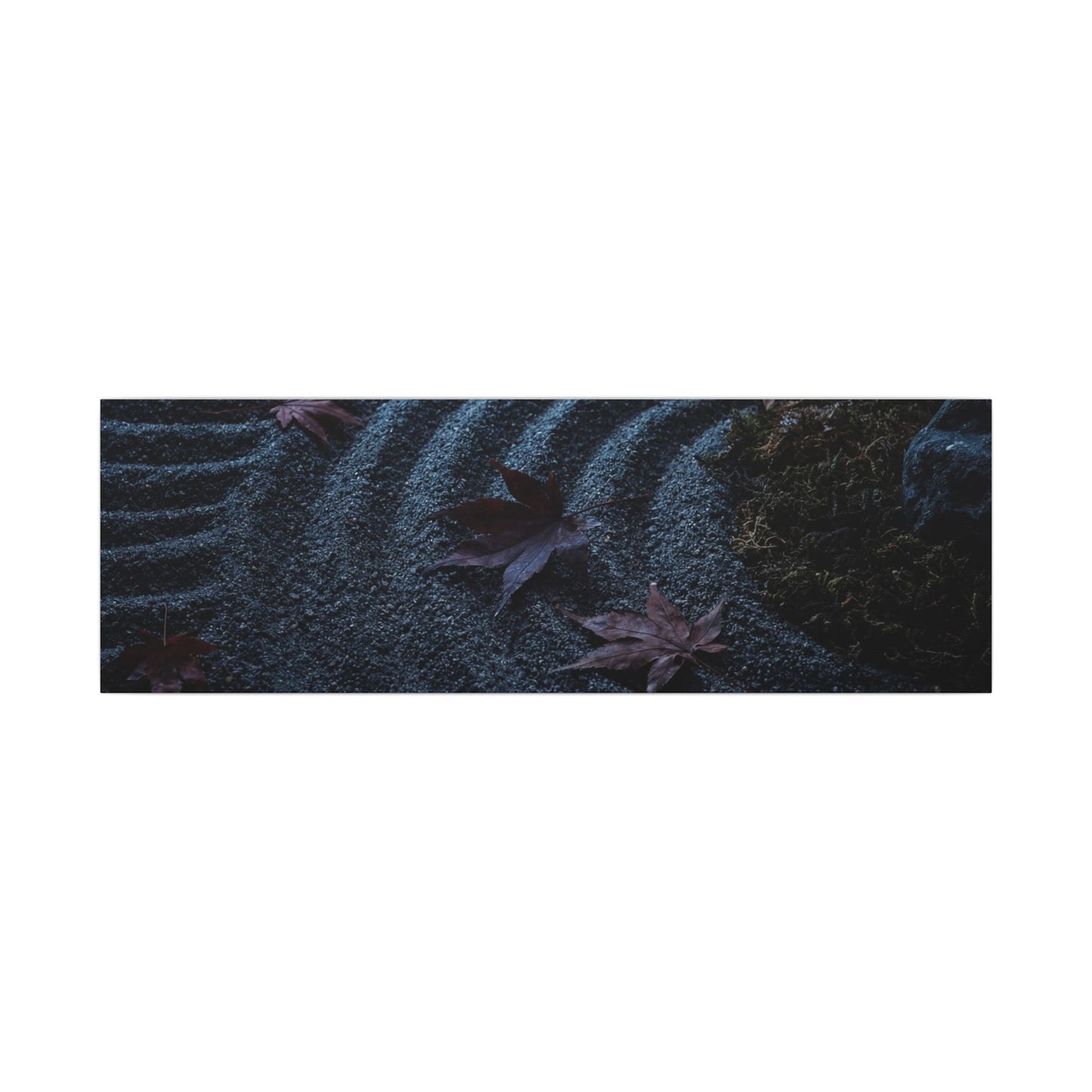 Rock Garden Canvas Art | Autumn Dark Japandi Dark Texture Art