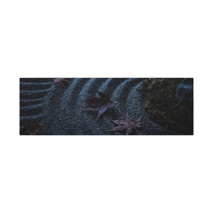 Rock Garden Canvas Art | Autumn Dark Japandi Dark Texture Art