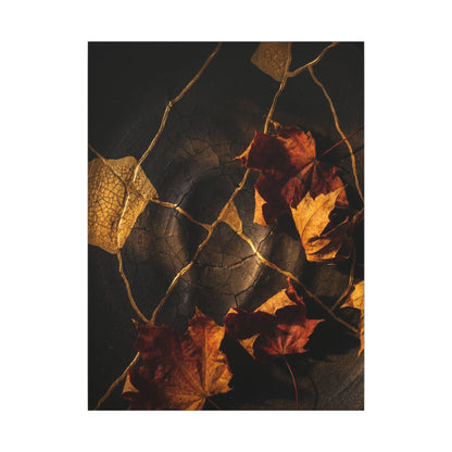 Resilient Shadow Play Canvas Art - Crackle Gold Kintsugi