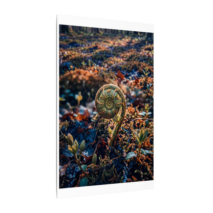 Kintsugi Fern Unfurling in Dappled | Gold Vein Canvas Art