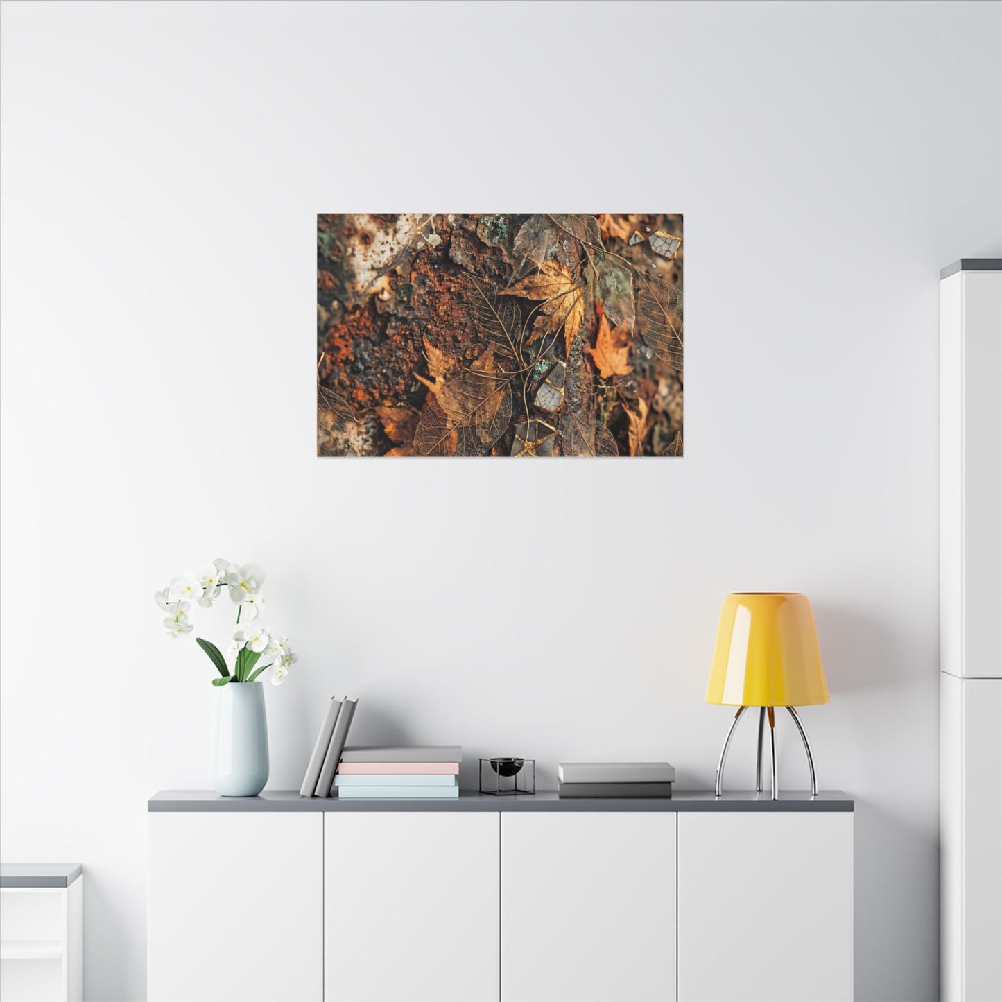 Rust Patina Canvas Art | Autumn Japandi Texture Art