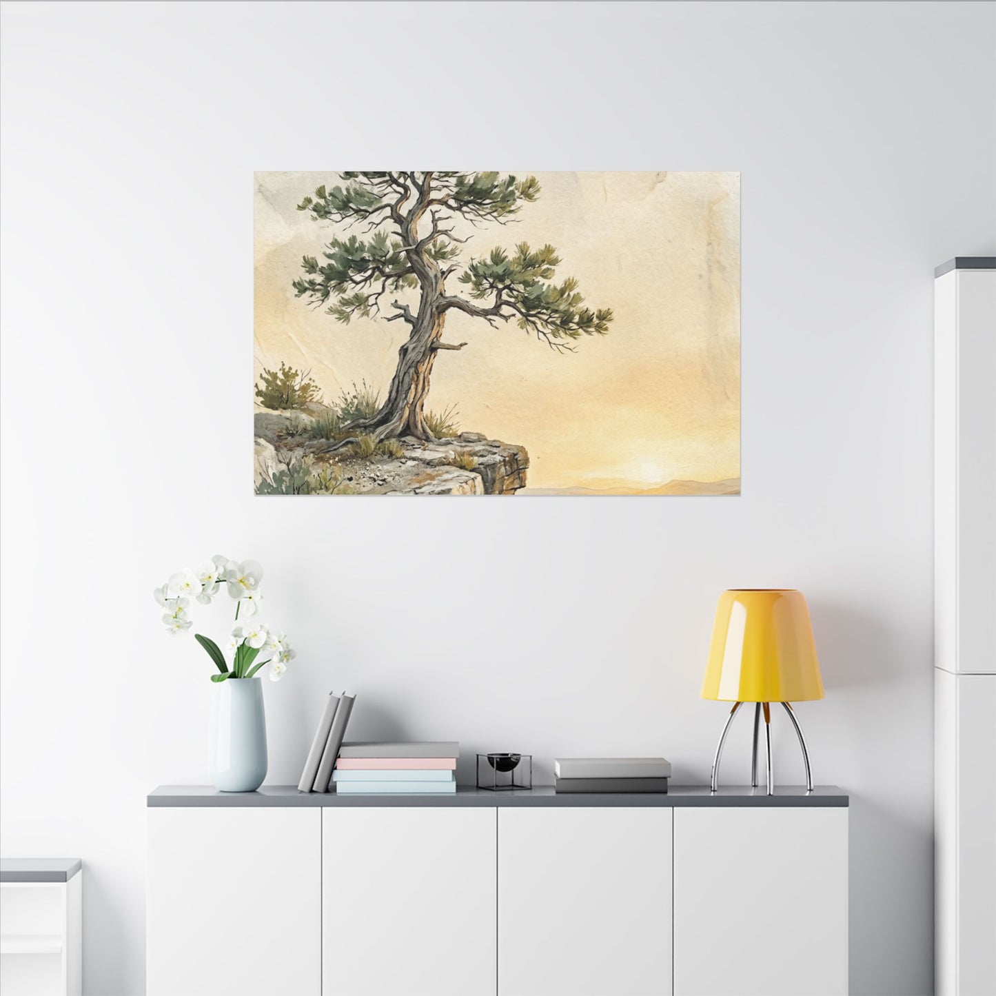 Pine Tree Canvas Art | Summer Japandi Texture Art