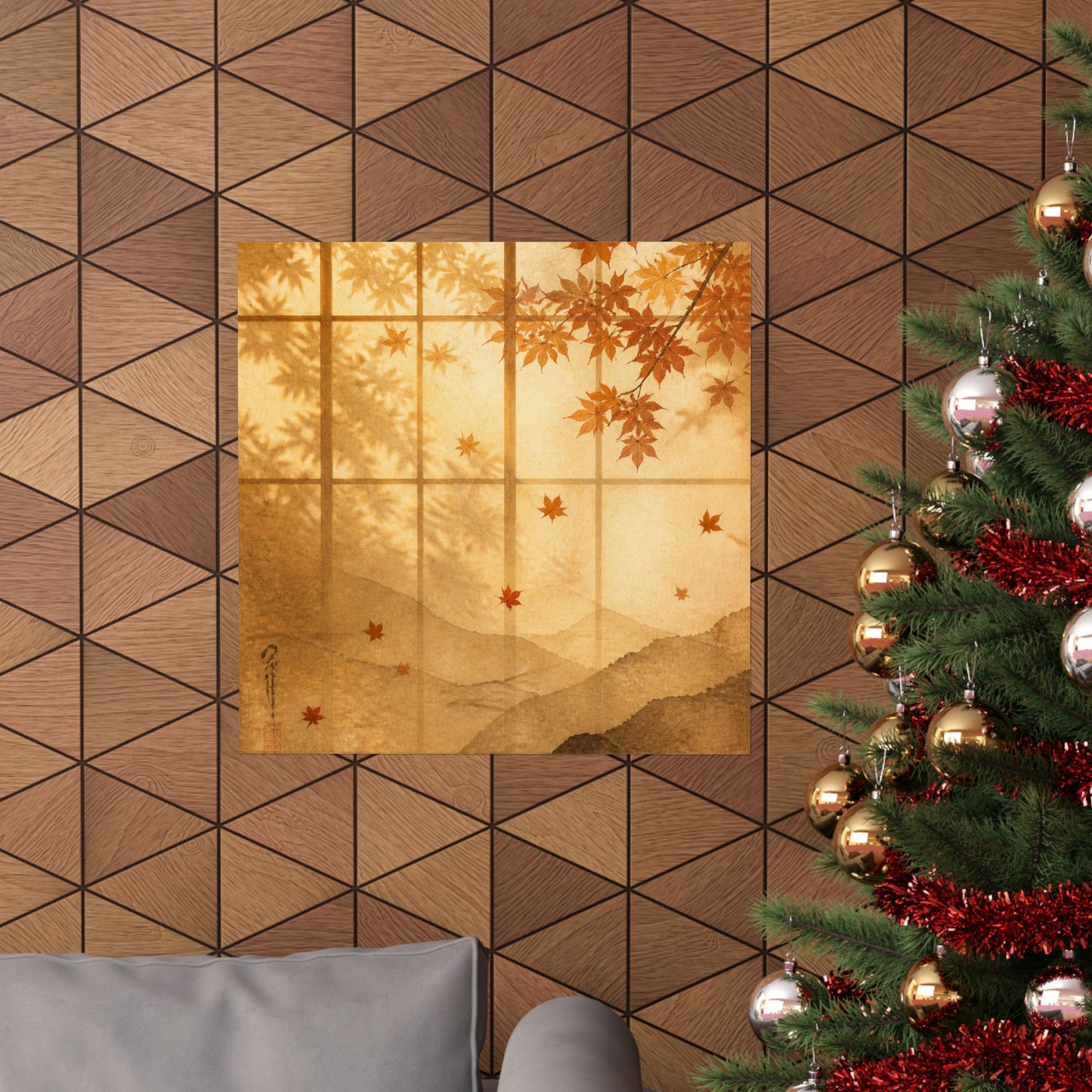 Shoji Screen Wall Art Print | Autumn Japandi Texture Art