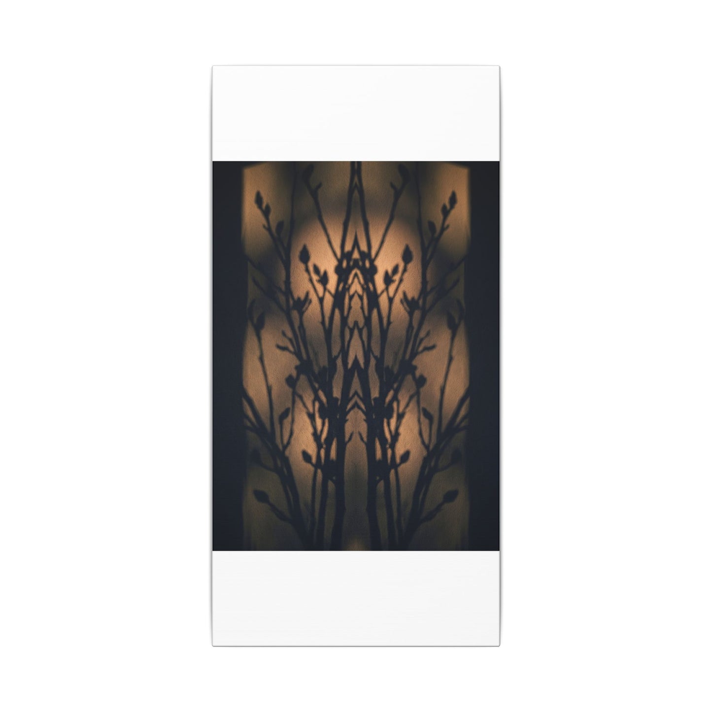 Dark Japandi Shadow Play in Golden Hour | Shadow Zen Canvas Art