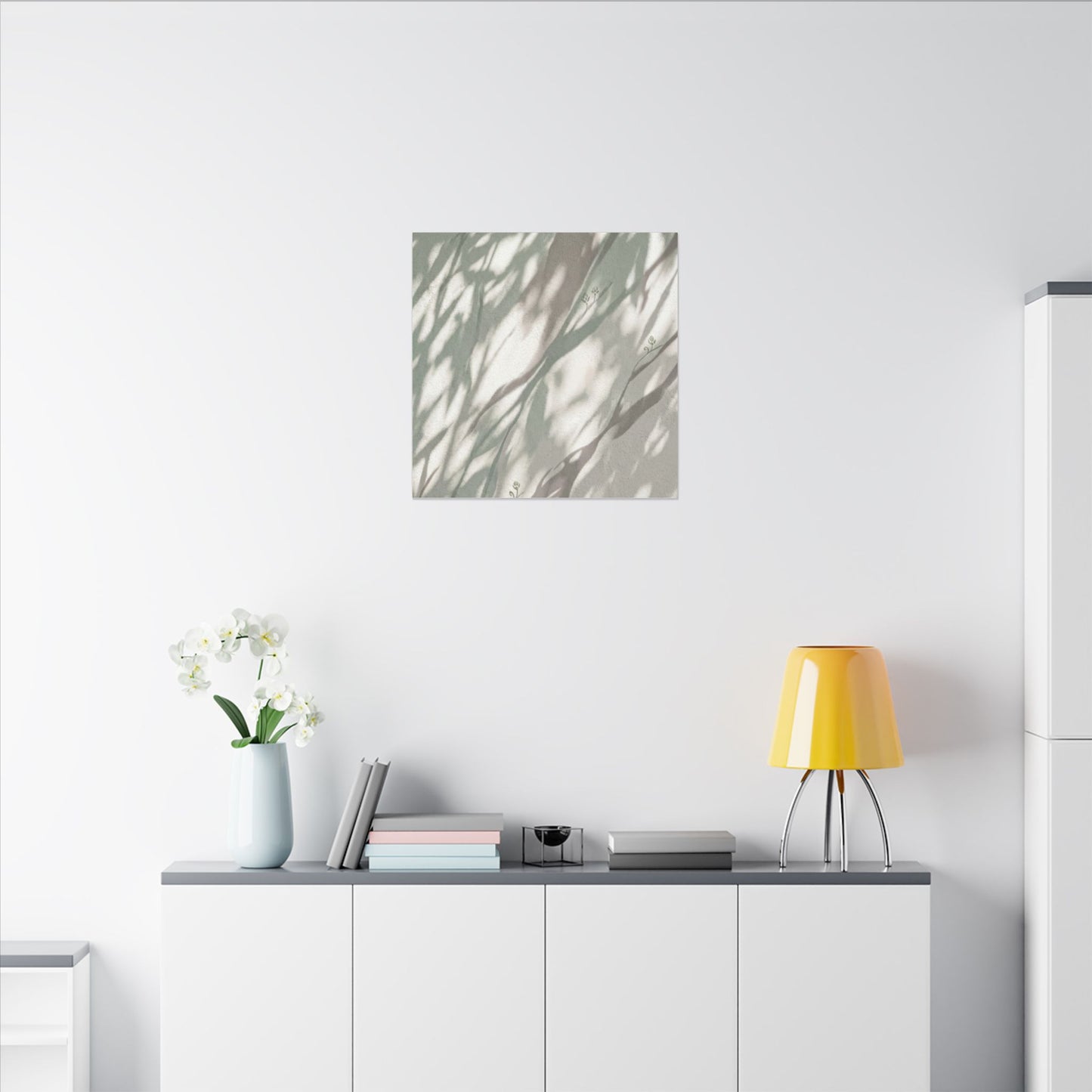 Japandi Shadow Play in Dappled | Japanese Pattern Canvas Art