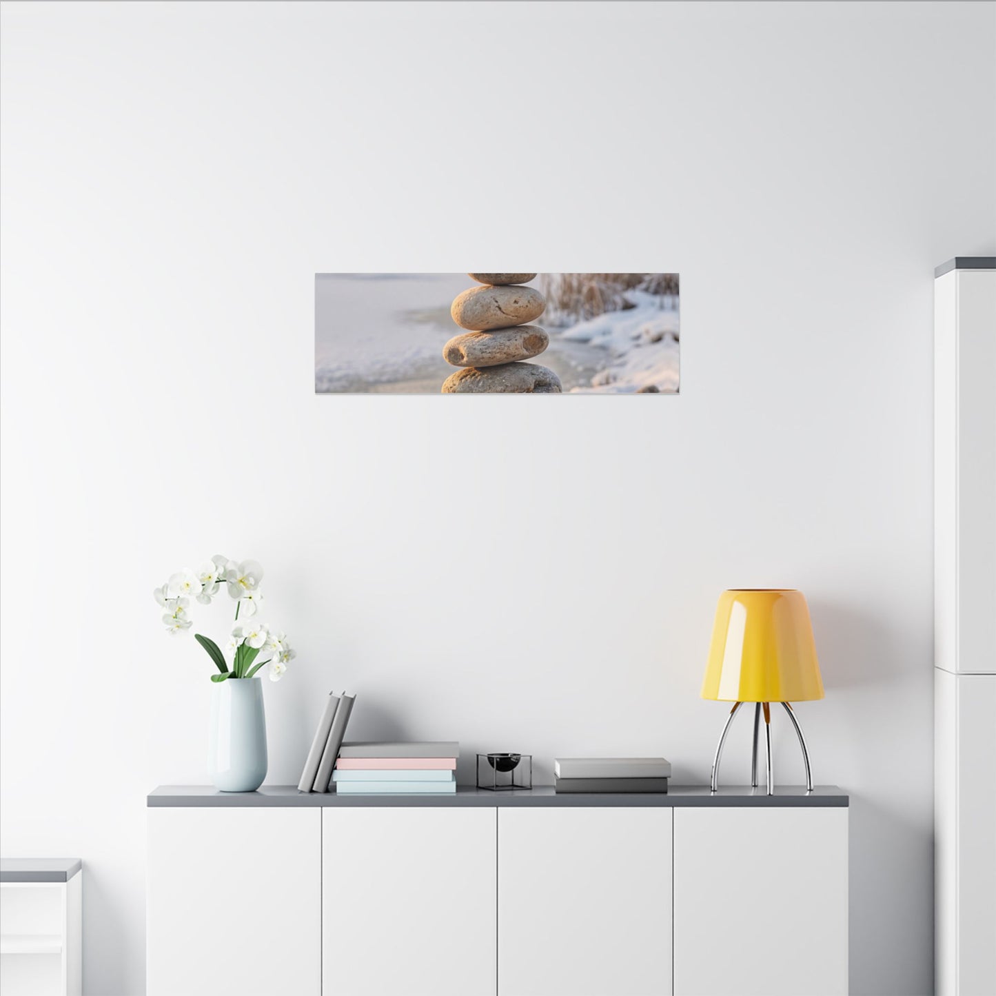 Ma River Stones Canvas Art - Japandi Japanese Pattern