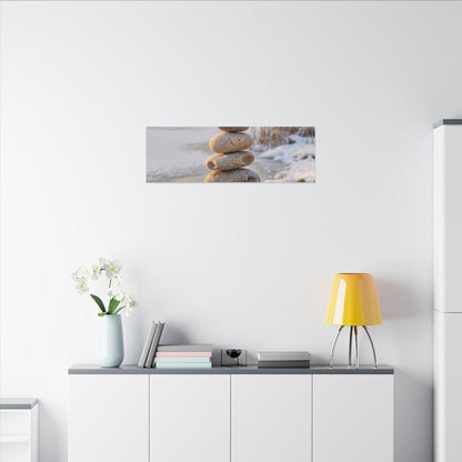 Ma River Stones Canvas Art - Japandi Japanese Pattern