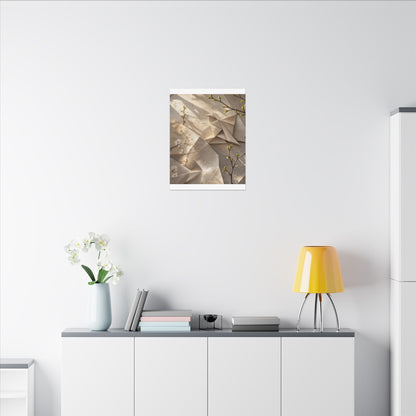 Golden Hour Paper Fold Canvas Art - Japandi Fukinsei