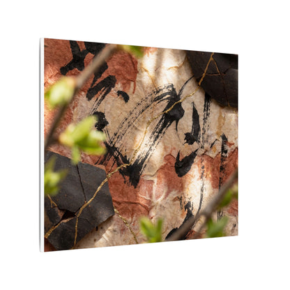 Datsuzoku Ink Brushstroke Canvas Art - Kintsugi Gold Repair