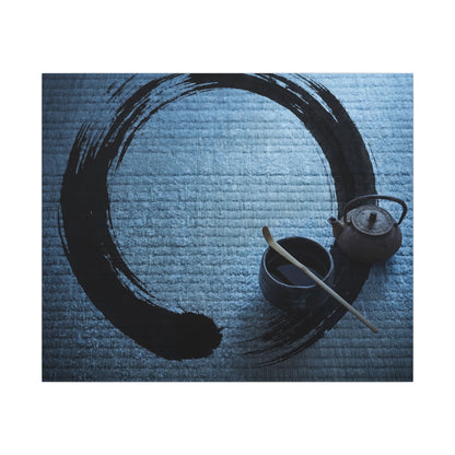 Winter Tea Ceremony Enso Canvas Art | Peaceful Decor