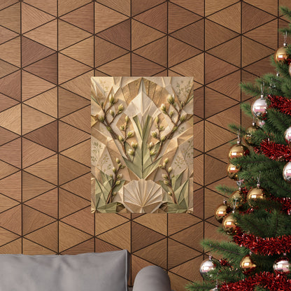 Paper Fold Japanese Pattern Wall Art Print | Warm Japandi Art