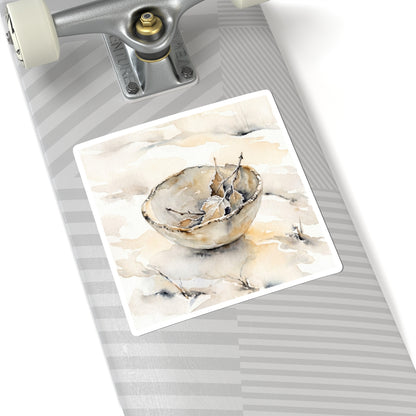 Winter Ceramic Bowl Watercolor Sticker | Earthy Decor Art Print