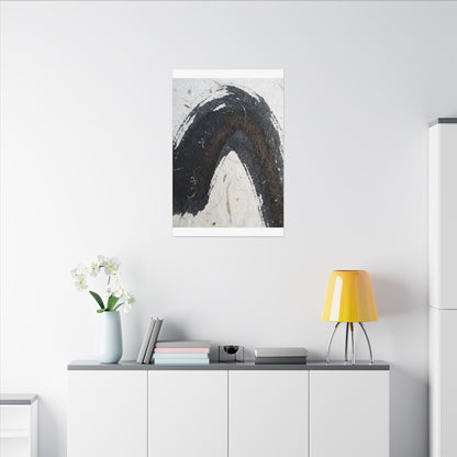 Moody Ink Brushstroke Canvas Art - Moody Minimal Dark Japandi