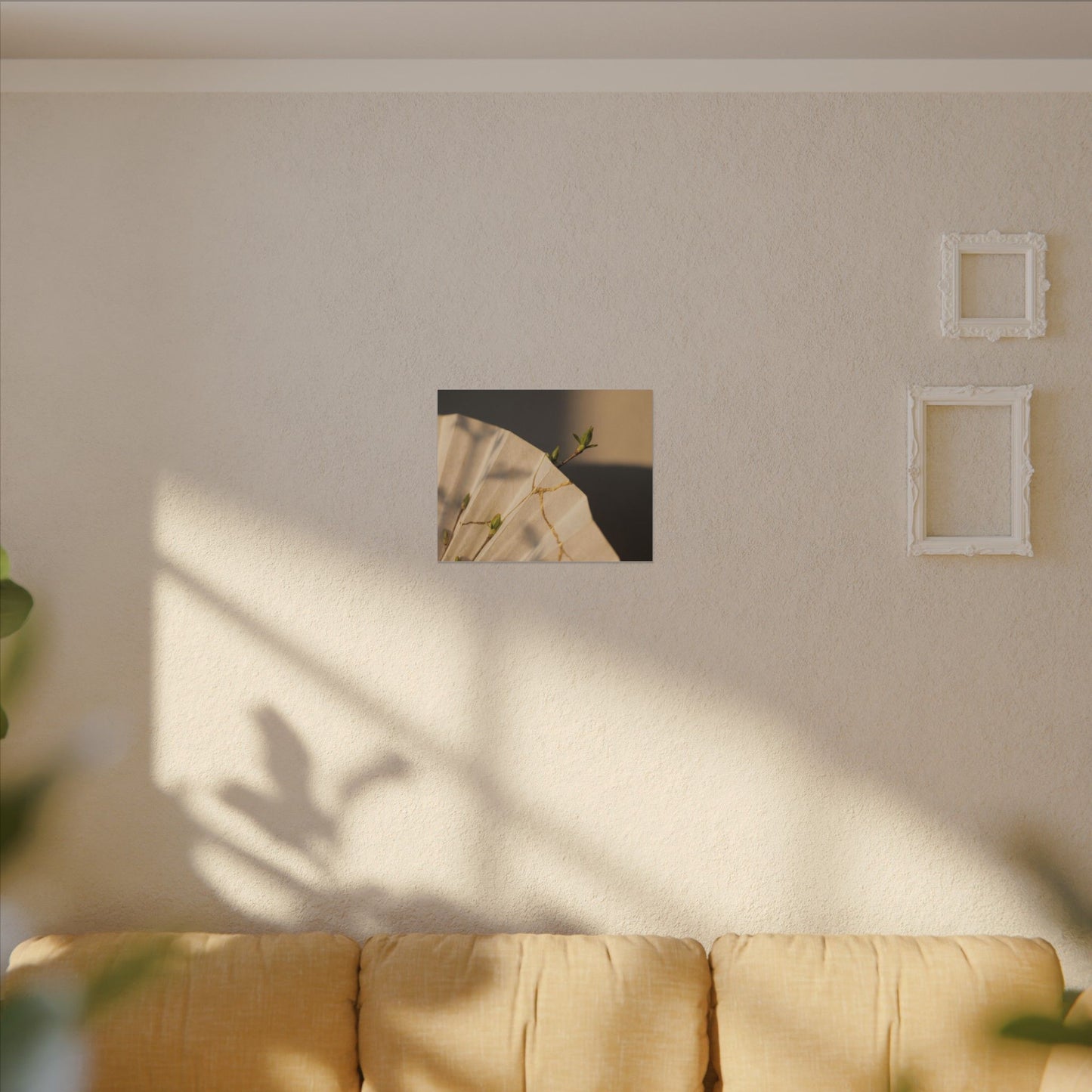 Paper Fold Gold Vein Canvas Art | Healing Kintsugi Art