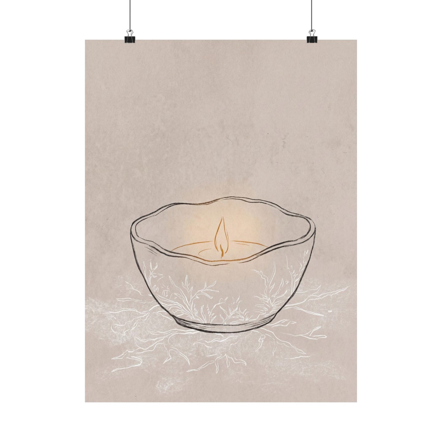 Ceramic Bowl Winter Wall Art Print | Japandi Warm Design Art Print