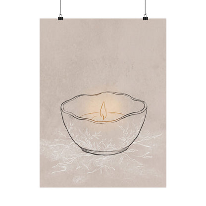 Ceramic Bowl Winter Wall Art Print | Japandi Warm Design Art Print