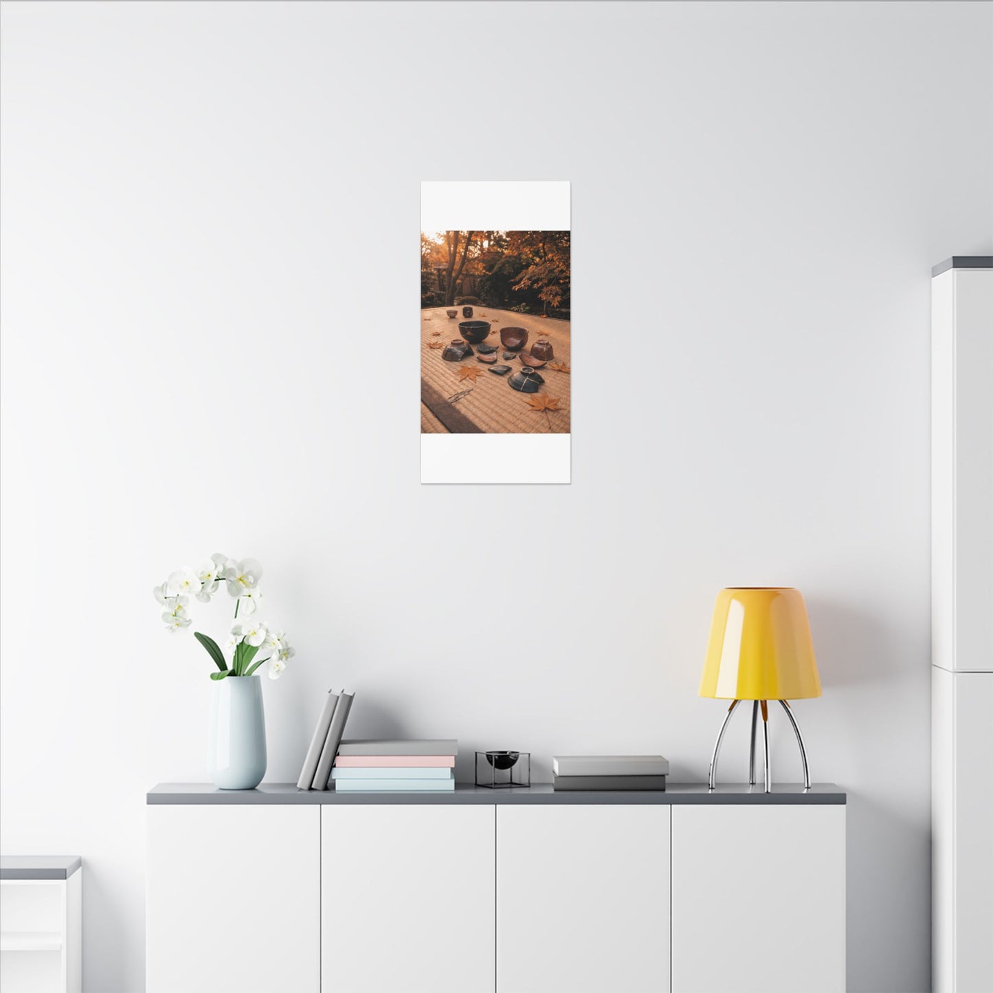 Golden Hour Tea Ceremony Canvas Art - Kintsugi Shibui