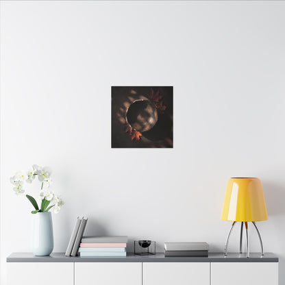 Ceramic Bowl Canvas Art | Autumn Dark Japandi Dark Texture Art