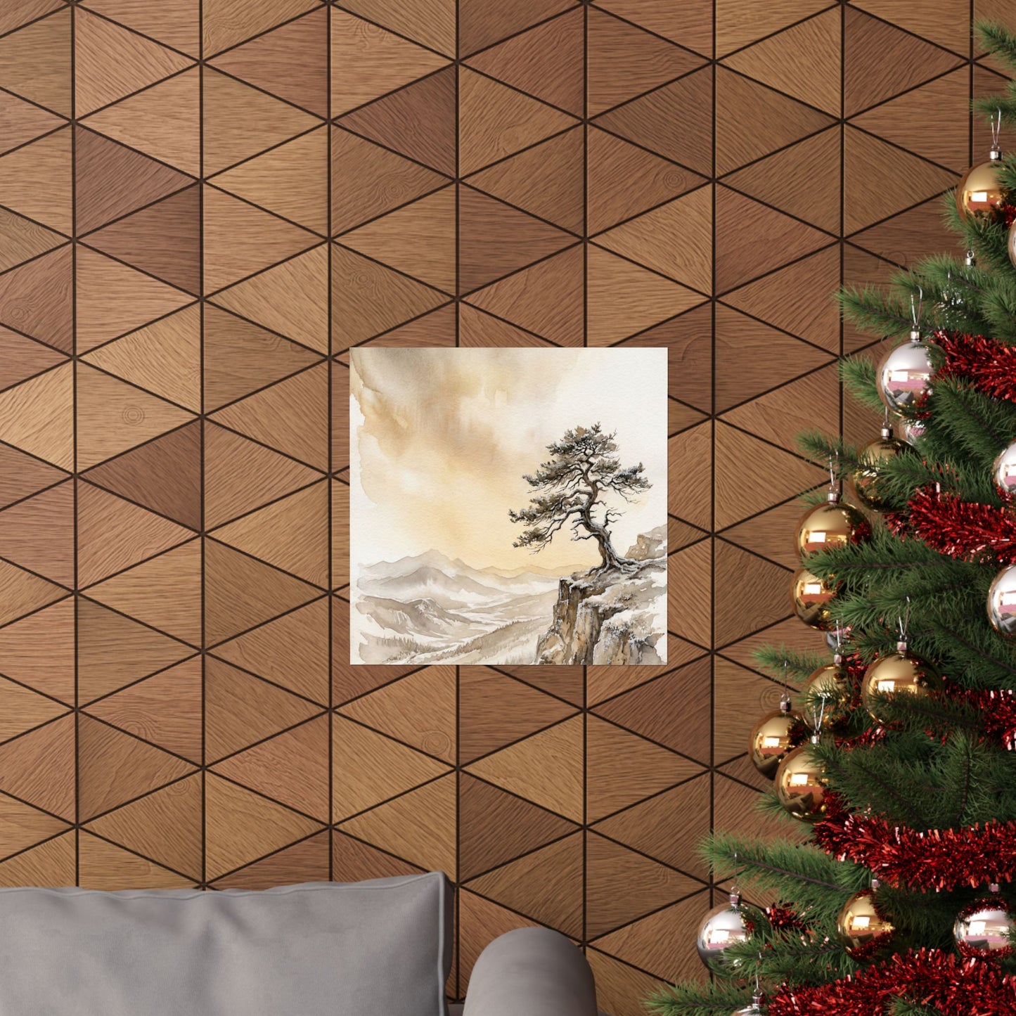Ma Pine Tree Wall Art Print - Japandi Watercolor