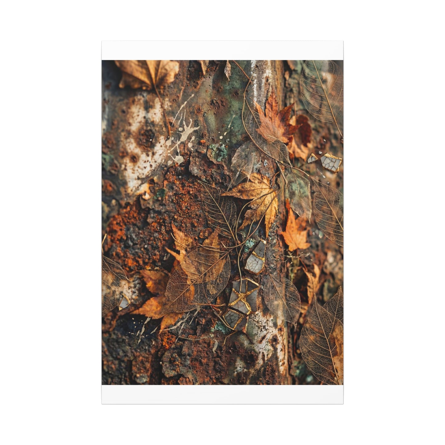 Rust Patina Canvas Art | Autumn Japandi Texture Art
