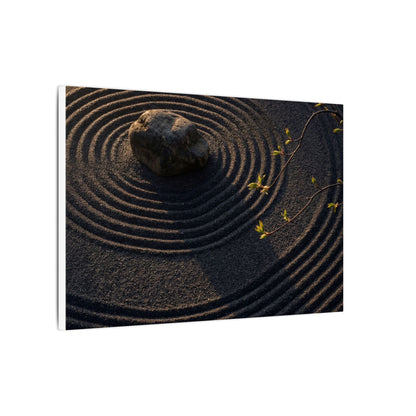 Rock Garden Shadow Zen Canvas Art | Bold Dark Japandi Art