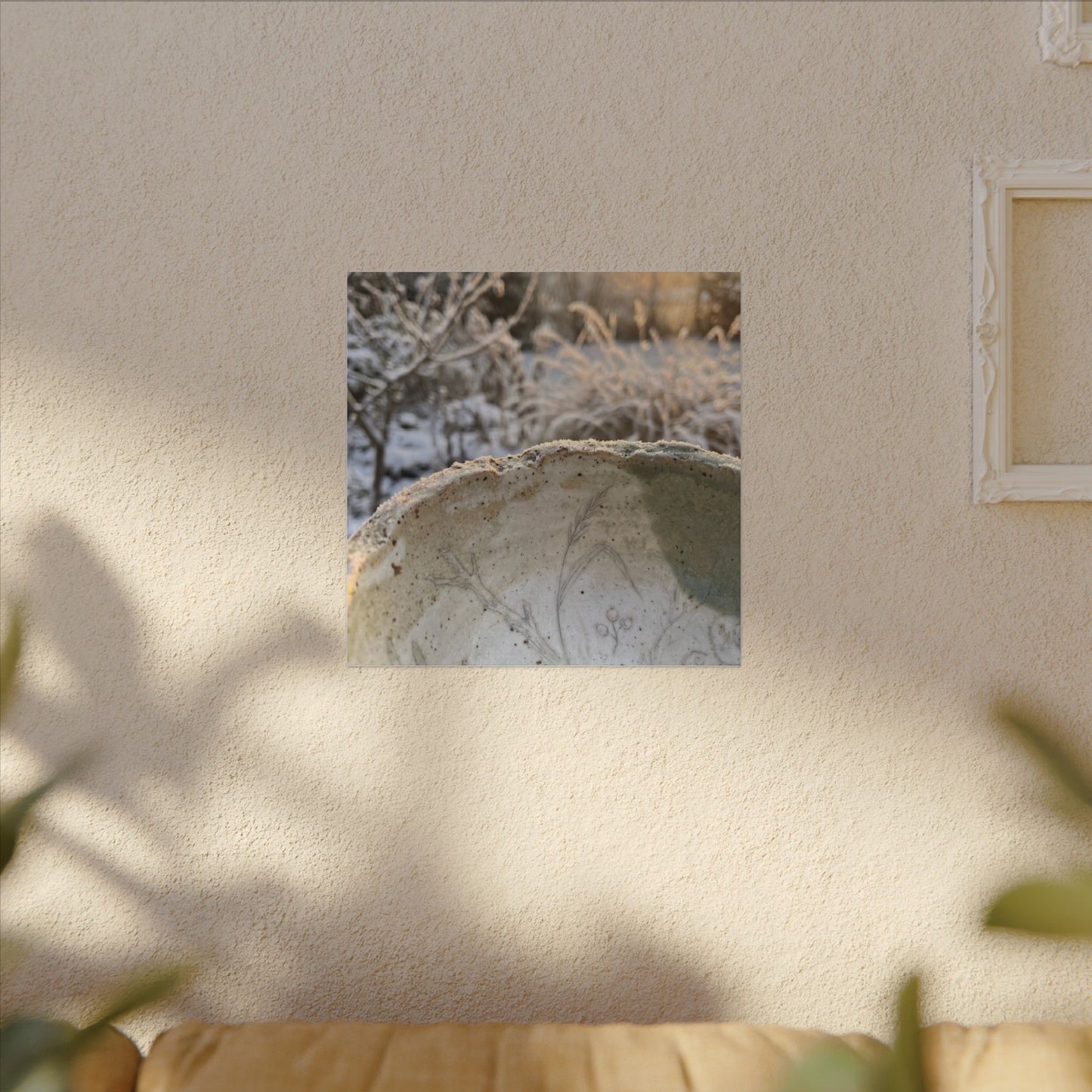 Ceramic Bowl Canvas Art | Winter Japandi Minimal Line Art