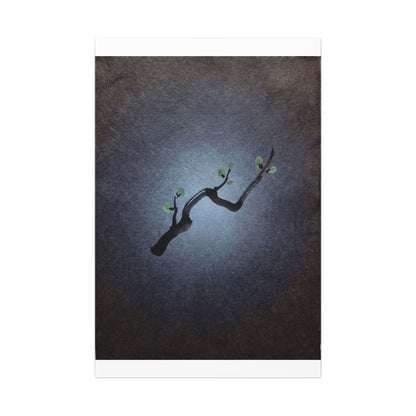 Ink Brushstroke Canvas Art | Spring Dark Japandi Moody Minimal Art
