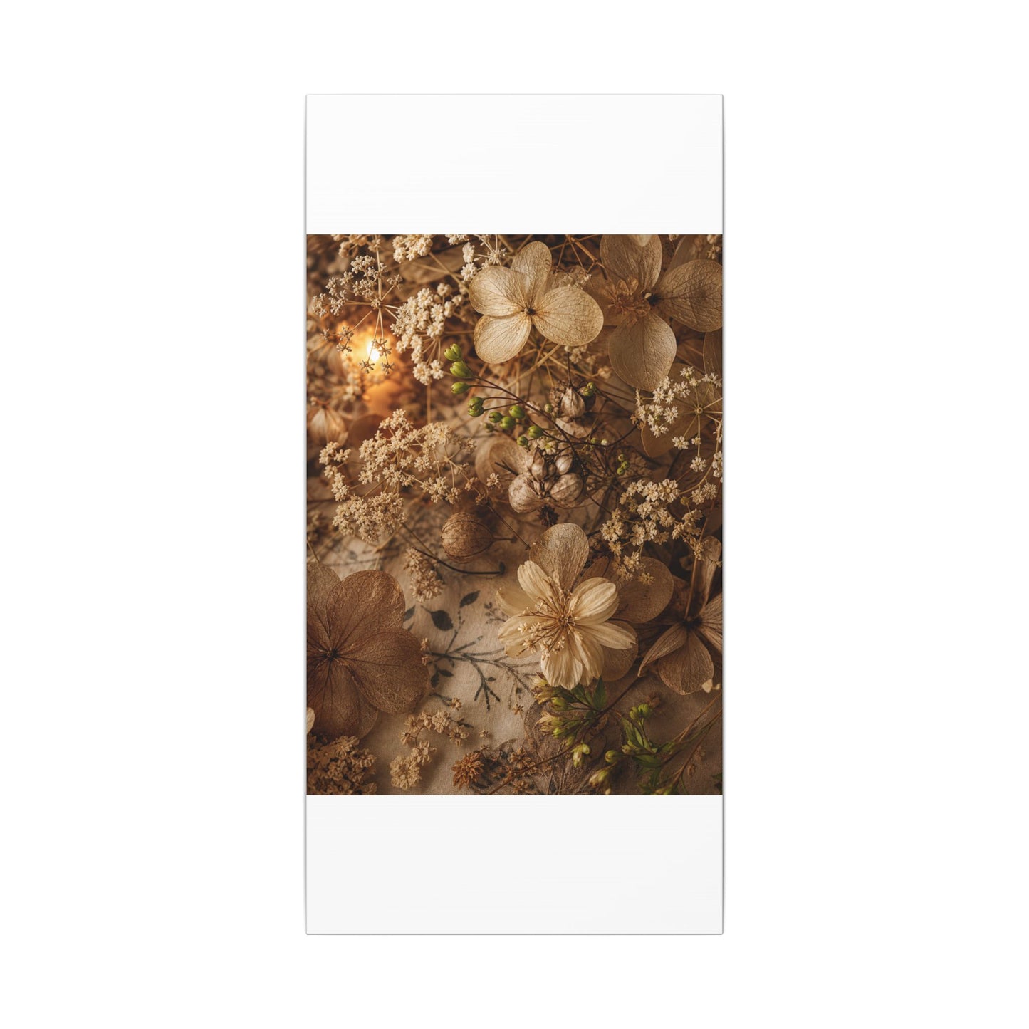 Spring Dried Flowers Japanese Pattern Canvas Art | Earthy Decor