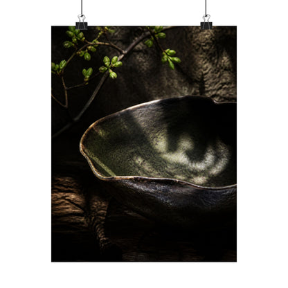 Dappled Ceramic Bowl Wall Art Print - Dark Japandi Fukinsei