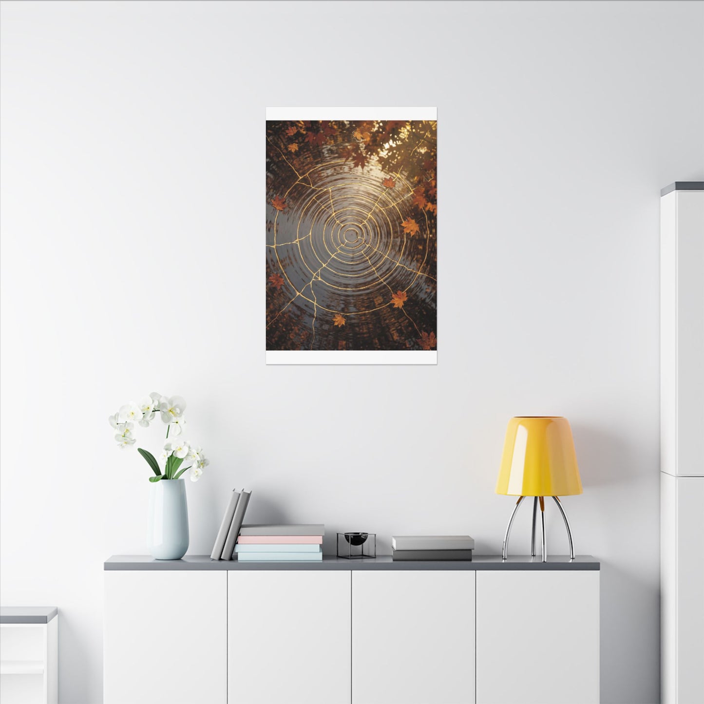 Artful Water Ripple Canvas Art - Gold Vein Kintsugi