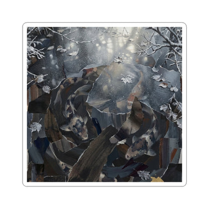 Koi Pond Sticker | Winter Dark Japandi Shadow Zen Art