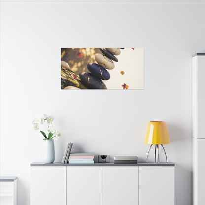 Ma River Stones Canvas Art - Kintsugi Gold Vein