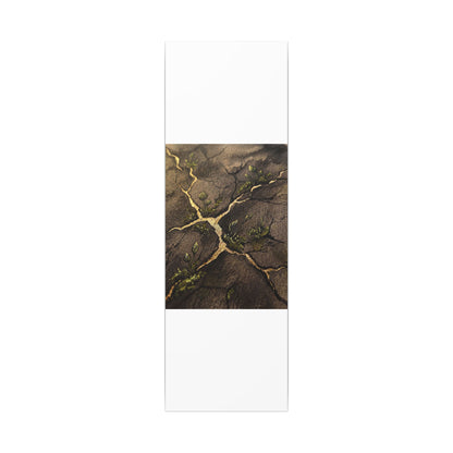 Spring Cracked Earth Charcoal Ink Canvas Art | Luxurious Decor